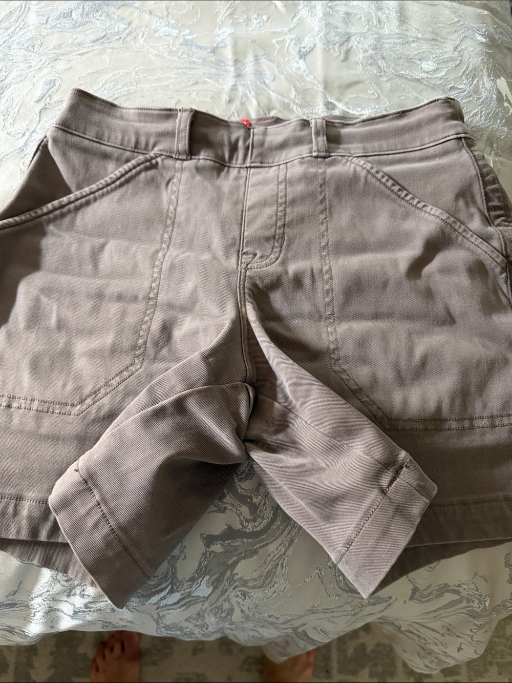 SPANX Taupe Cargo Shorts with Utility Pockets